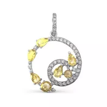 Подвеска с цитринами и фианитами Линии Любви