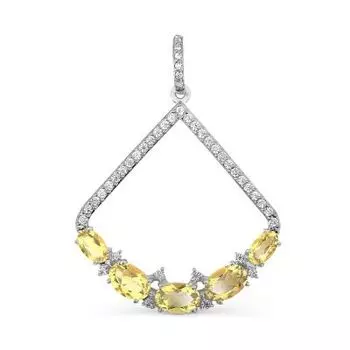 Подвеска с цитринами и фианитами Линии Любви