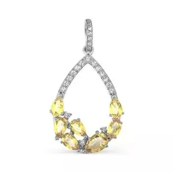 Подвеска с цитринами и фианитами Линии Любви