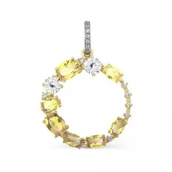 Подвеска с цитринами и фианитами Линии Любви