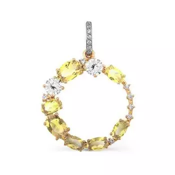 Подвеска с цитринами и фианитами Линии Любви