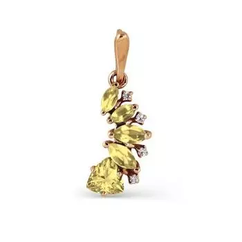 Подвеска с цитринами и фианитами Линии Любви