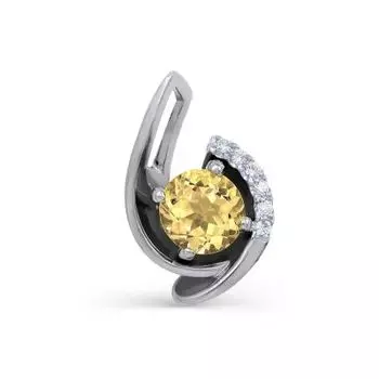 Подвеска с цитрином и фианитами Линии Любви