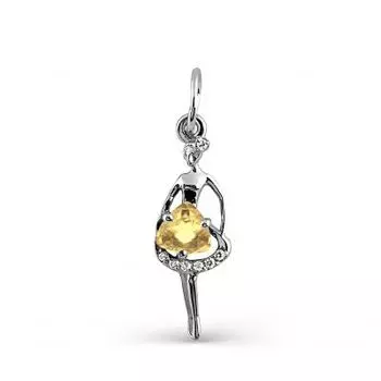 Подвеска с цитрином и фианитами Линии Любви