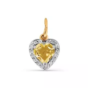 Подвеска с цитрином и фианитами Линии Любви