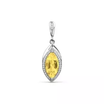 Подвеска с цитрином и фианитами Линии Любви