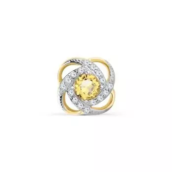 Подвеска с цитрином и фианитами Линии Любви