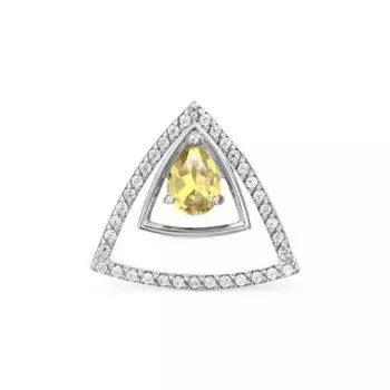 Подвеска с цитрином и фианитами Линии Любви