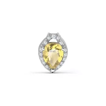 Подвеска с цитрином и фианитами Линии Любви