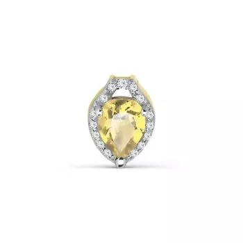 Подвеска с цитрином и фианитами Линии Любви