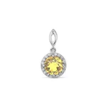 Подвеска с цитрином и фианитами Линии Любви