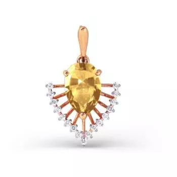 Подвеска с цитрином и фианитами Линии Любви