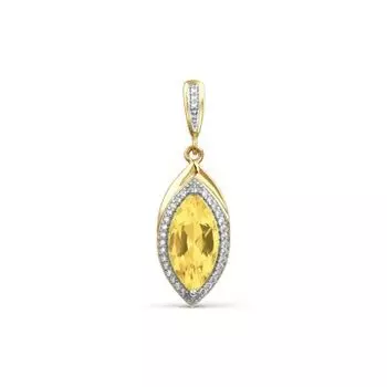 Подвеска с цитрином и фианитами Линии Любви