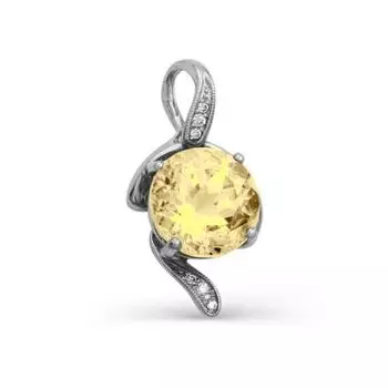 Подвеска с цитрином и фианитами Линии Любви