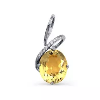 Подвеска с цитрином и фианитами Линии Любви