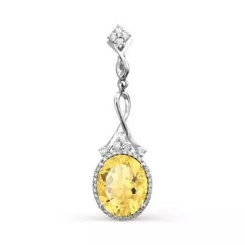 Подвеска с цитрином и фианитами Линии Любви