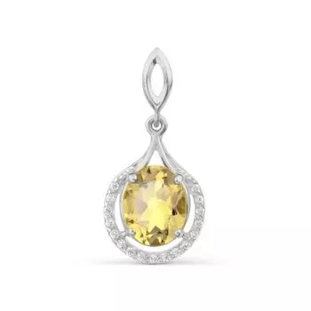 Подвеска с цитрином и фианитами Линии Любви