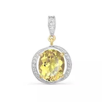 Подвеска с цитрином и фианитами Линии Любви