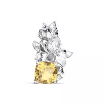 Подвеска с цитрином и фианитами Линии Любви