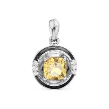 Подвеска с цитрином и фианитами Линии Любви