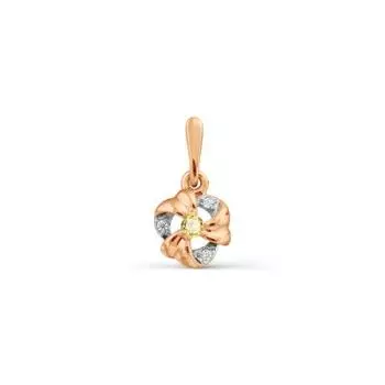 Подвеска с цитрином и фианитами Линии Любви