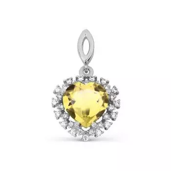 Подвеска с цитрином и фианитами Линии Любви