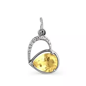 Подвеска с цитрином и фианитами Линии Любви