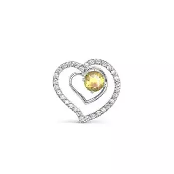 Подвеска с цитрином и фианитами Линии Любви