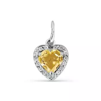 Подвеска с цитрином и фианитами Линии Любви