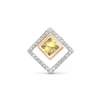 Подвеска с цитрином и фианитами Линии Любви