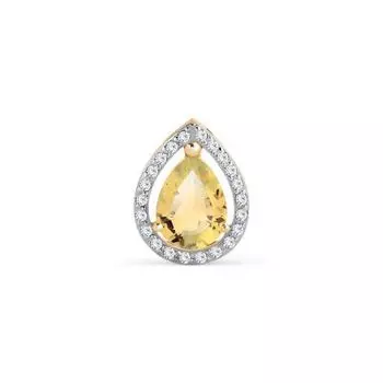 Подвеска с цитрином и фианитами Линии Любви