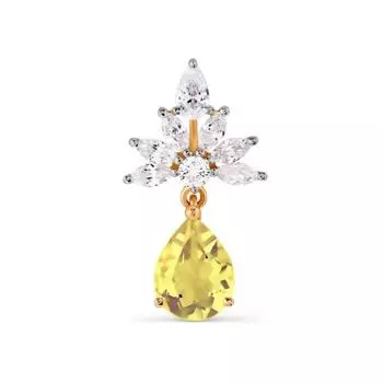 Подвеска с цитрином и фианитами Линии Любви