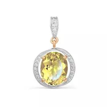 Подвеска с цитрином и фианитами Линии Любви