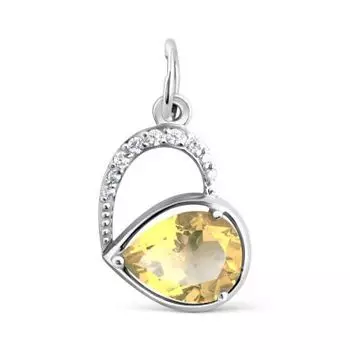 Подвеска с цитрином и фианитами Линии Любви