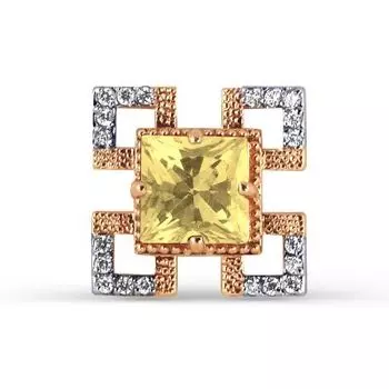 Подвеска с цитрином и фианитами Линии Любви