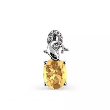 Подвеска с цитрином и фианитами Линии Любви