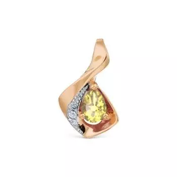 Подвеска с цитрином и фианитами Линии Любви