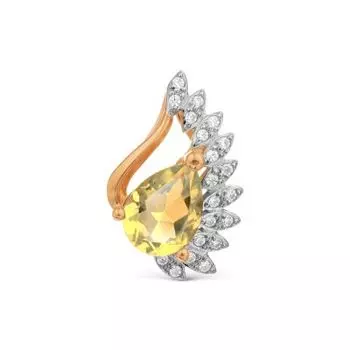 Подвеска с цитрином и фианитами Premiums Линии Любви