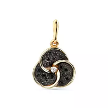 Подвеска с фианитами и фианитом Линии Любви