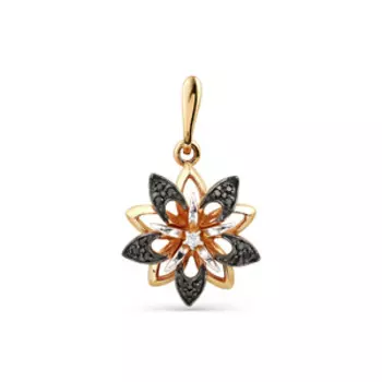 Подвеска с фианитами и фианитом Линии Любви