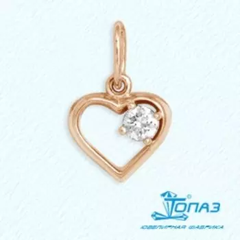 Подвеска с фианитом Линии Любви