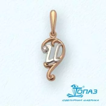 Подвеска с фианитом Линии Любви