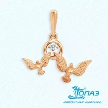 Подвеска с фианитом Линии Любви