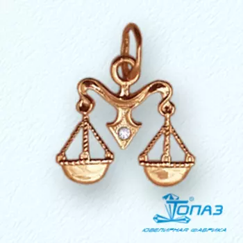 Подвеска с фианитом Линии Любви