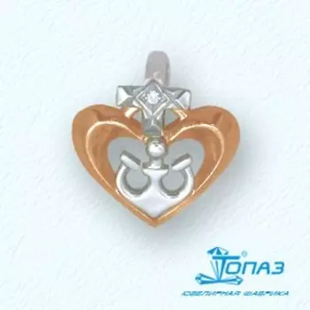 Подвеска с фианитом Линии Любви