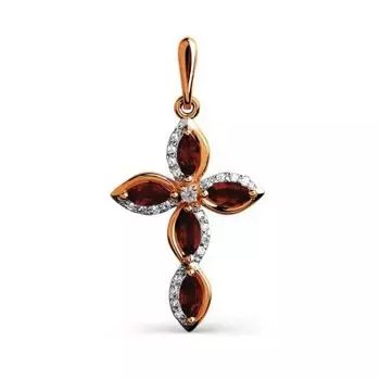 Подвеска с гранатами и фианитами Линии Любви