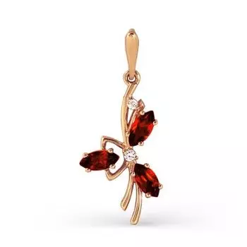 Подвеска с гранатами и фианитами Линии Любви