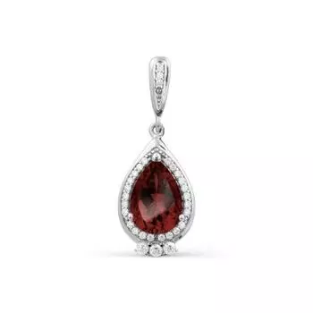 Подвеска с гранатом и фианитами Линии Любви