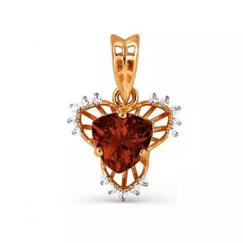 Подвеска с гранатом и фианитами Линии Любви