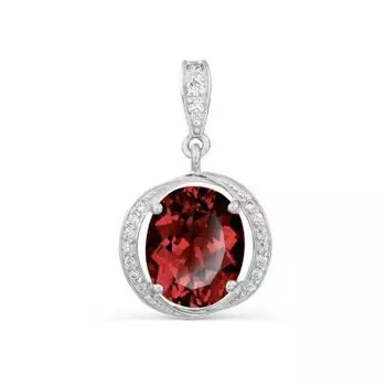 Подвеска с гранатом и фианитами Линии Любви